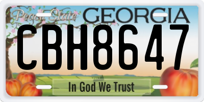 GA license plate CBH8647