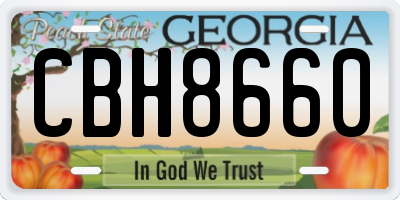 GA license plate CBH8660