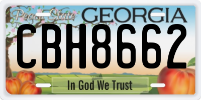 GA license plate CBH8662