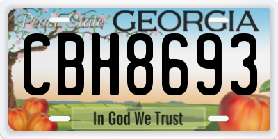 GA license plate CBH8693
