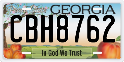 GA license plate CBH8762