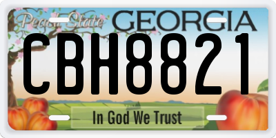 GA license plate CBH8821