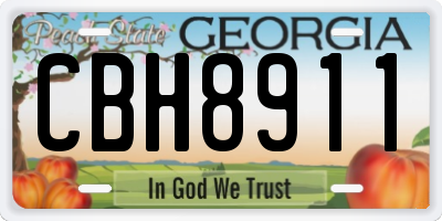 GA license plate CBH8911