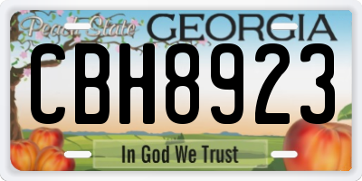 GA license plate CBH8923