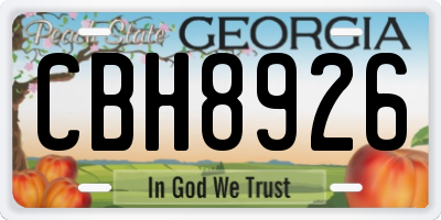 GA license plate CBH8926