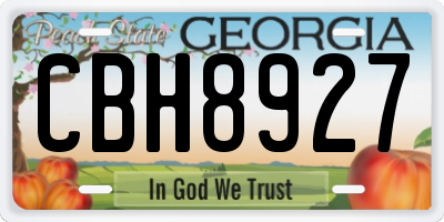 GA license plate CBH8927