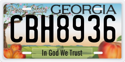 GA license plate CBH8936