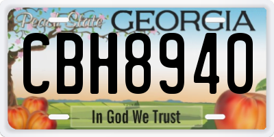 GA license plate CBH8940