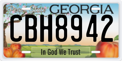 GA license plate CBH8942