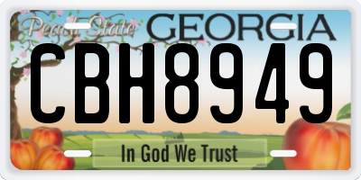GA license plate CBH8949