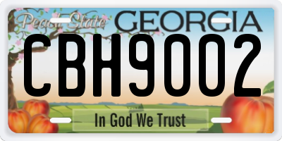 GA license plate CBH9002