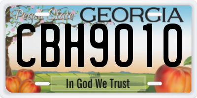 GA license plate CBH9010