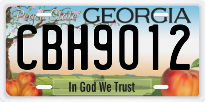 GA license plate CBH9012