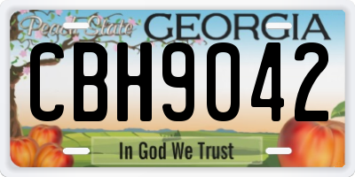GA license plate CBH9042