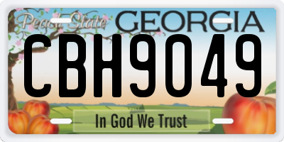 GA license plate CBH9049