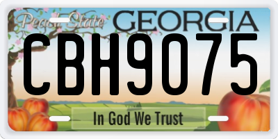 GA license plate CBH9075
