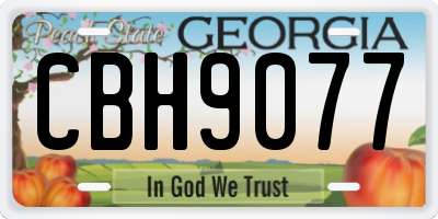 GA license plate CBH9077