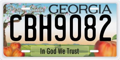 GA license plate CBH9082