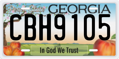 GA license plate CBH9105