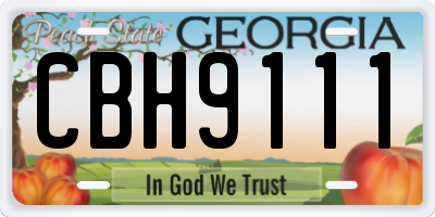 GA license plate CBH9111