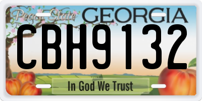 GA license plate CBH9132