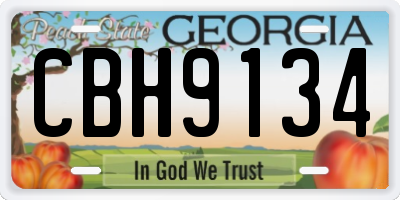 GA license plate CBH9134