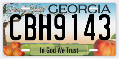 GA license plate CBH9143