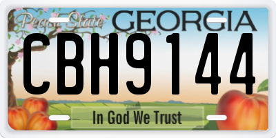GA license plate CBH9144