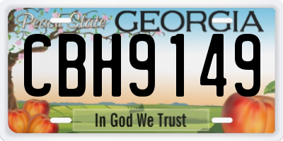 GA license plate CBH9149