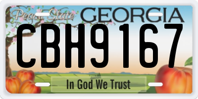 GA license plate CBH9167
