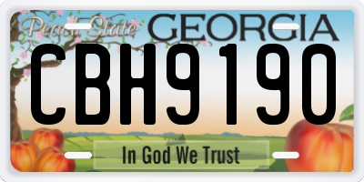 GA license plate CBH9190