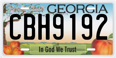 GA license plate CBH9192