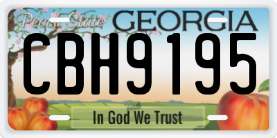 GA license plate CBH9195