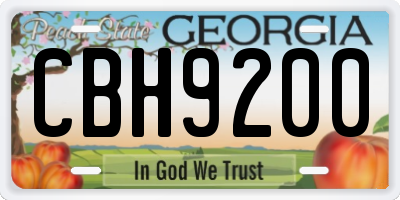 GA license plate CBH9200