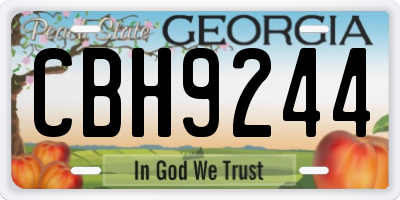 GA license plate CBH9244