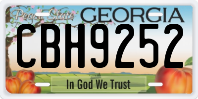 GA license plate CBH9252