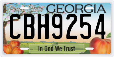 GA license plate CBH9254