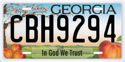 GA license plate CBH9294