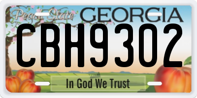 GA license plate CBH9302