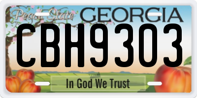 GA license plate CBH9303