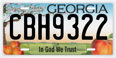 GA license plate CBH9322