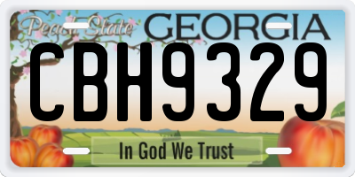 GA license plate CBH9329