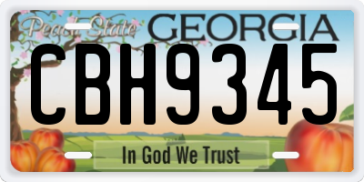 GA license plate CBH9345