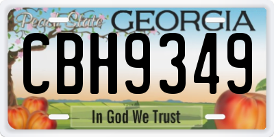 GA license plate CBH9349
