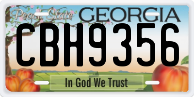 GA license plate CBH9356