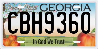 GA license plate CBH9360