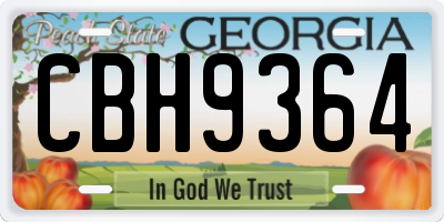 GA license plate CBH9364
