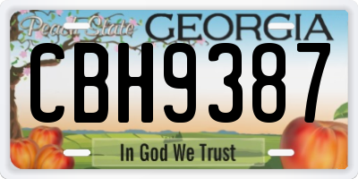 GA license plate CBH9387