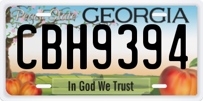GA license plate CBH9394