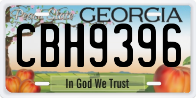 GA license plate CBH9396